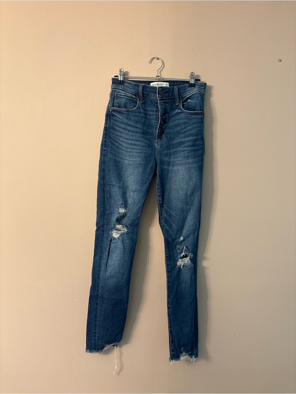 Abercrombie & Fitch Distressed Skinny Jeans - Blue